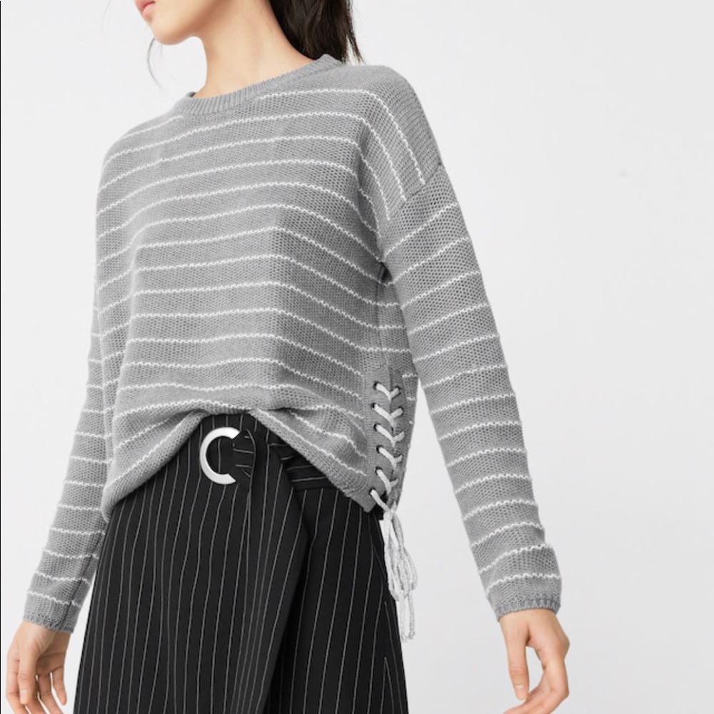 Mango gray cord sweater